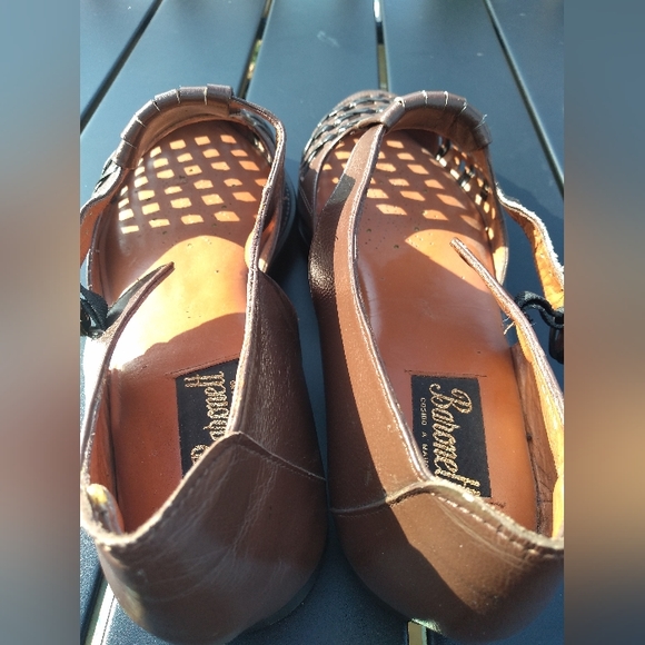 Men's Baronett Side Buckle Shoes, Brown Leather, Size 28.5 (10), Made in… - Picture 6 of 13